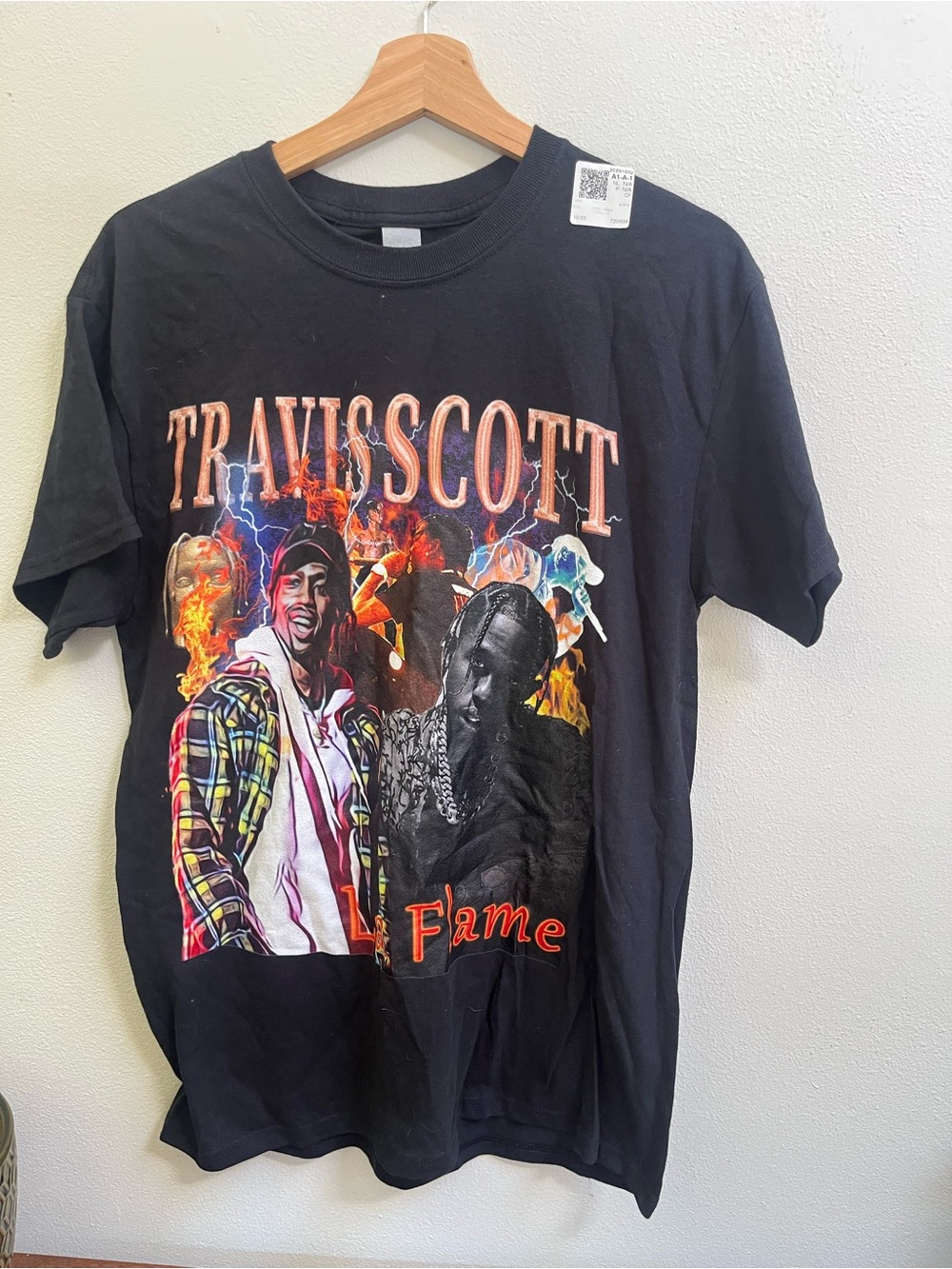 Black Travis Scott Graphic Tee Print
